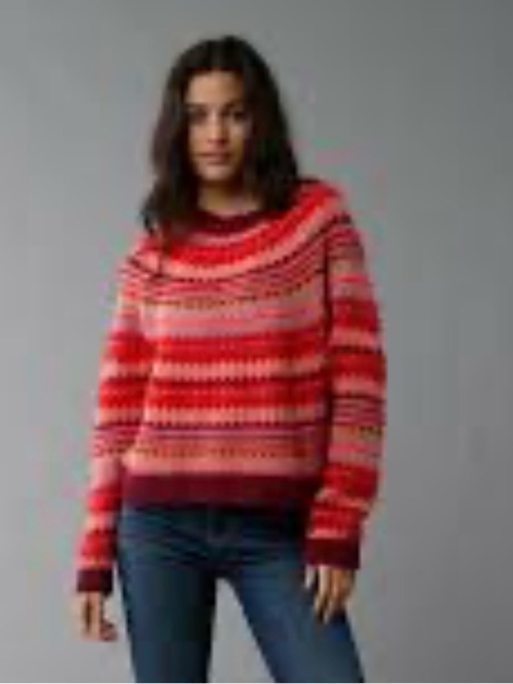 American Eagle Women’s Festival Feels Burgundy Red Crewneck‎ Sweater Sz S~NWT
